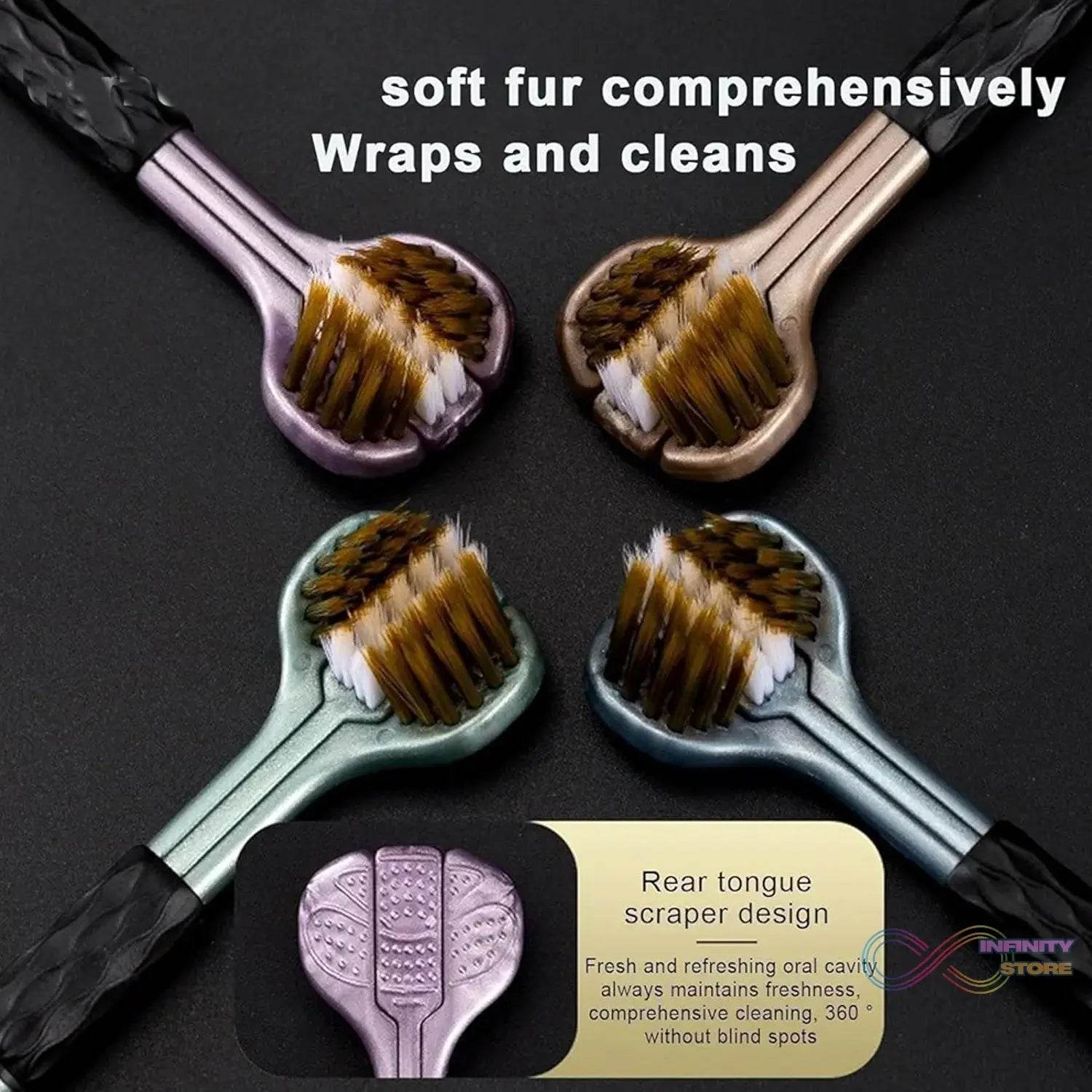 3 Sided Toothbrush, Soft Bristle Toothbrush (2 Pc Set) - infinityexculsivestore.com