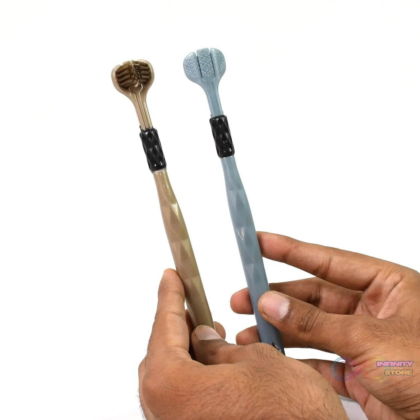 3 Sided Toothbrush, Soft Bristle Toothbrush (2 Pc Set) - infinityexculsivestore.com