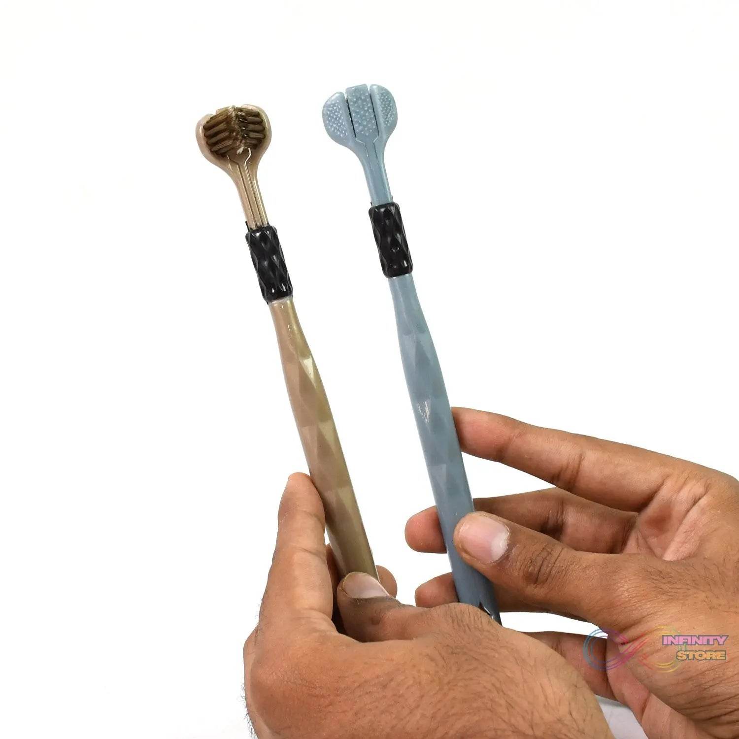 3 Sided Toothbrush, Soft Bristle Toothbrush (2 Pc Set) - infinityexculsivestore.com