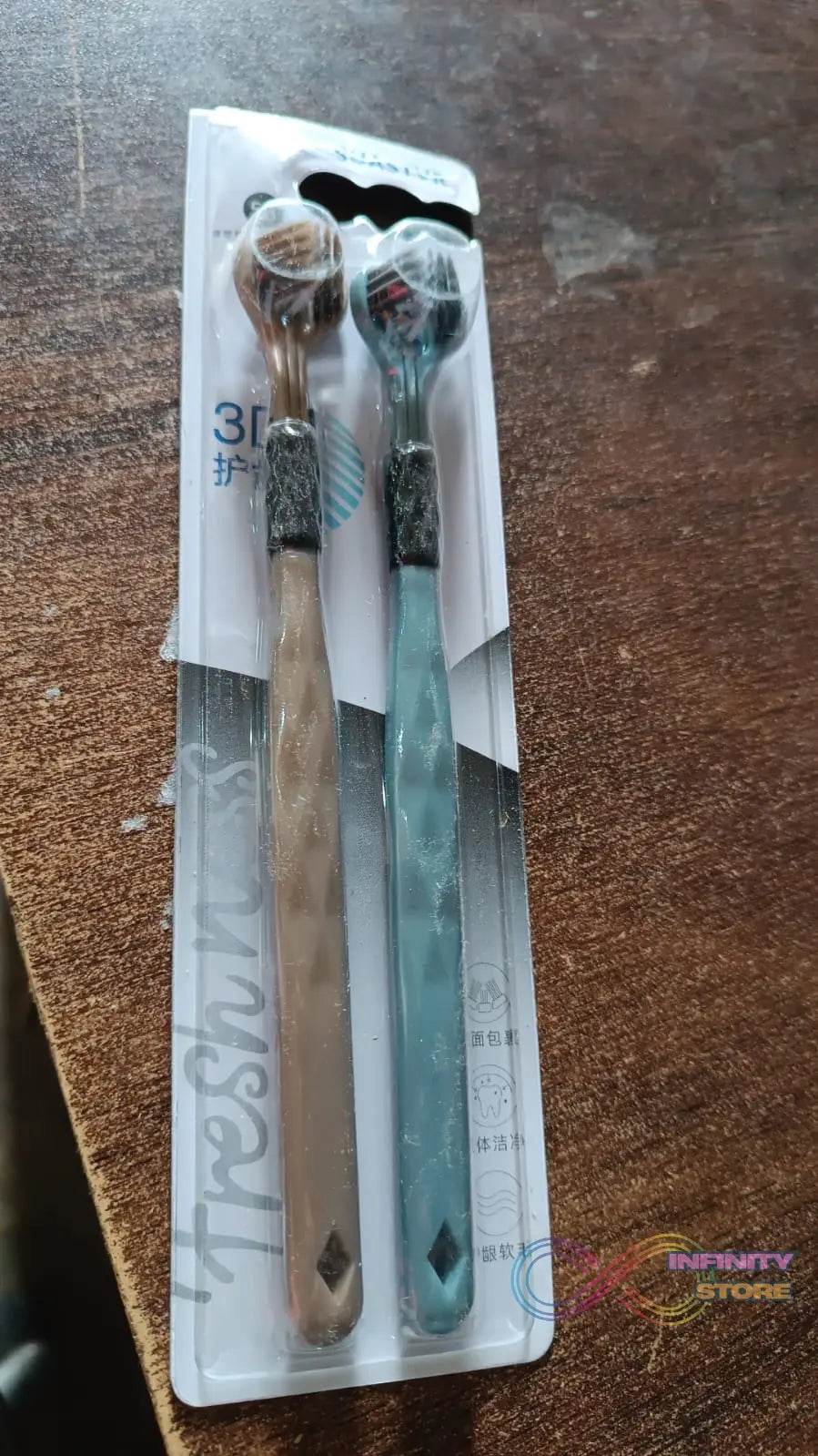 3 Sided Toothbrush, Soft Bristle Toothbrush (2 Pc Set) - infinityexculsivestore.com