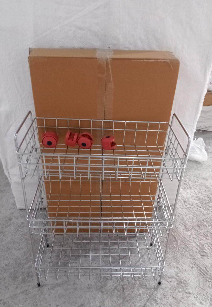 3 - Tier Stainless Steel Kitchen Trolley , Fruit & Vegetable Rack - infinityexculsivestore.com
