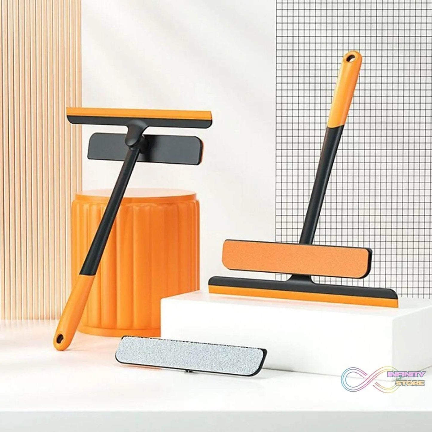 3 in 1 Glass Wiper used in all kinds of household and official places for cleaning and wiping of floors, glasses and dust etc. - infinityexculsivestore.com