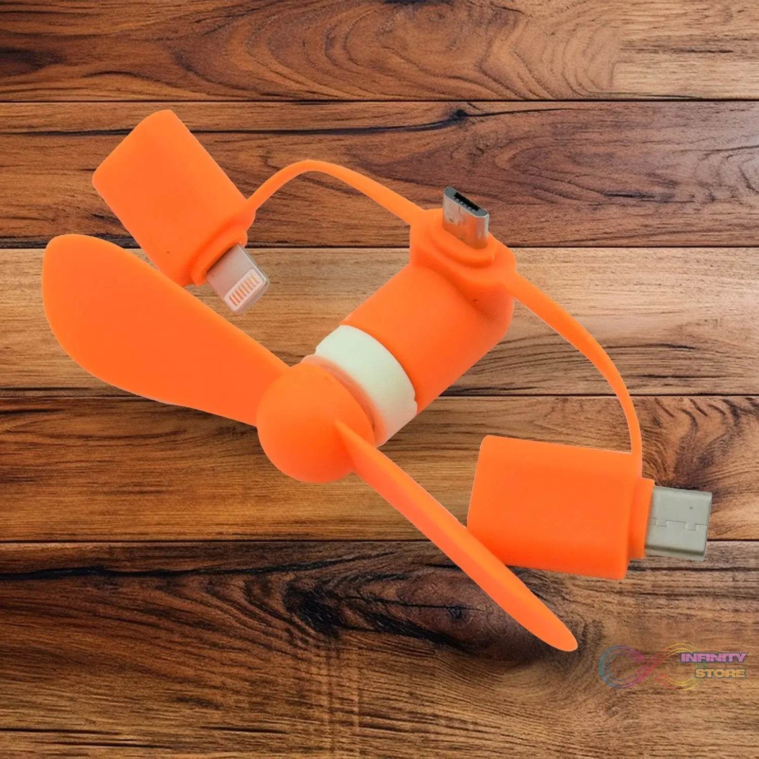 3-in-1 Mini Fan: Portable Cooling for Android, iPhone & Type-C (1 Pc) - infinityexculsivestore.com