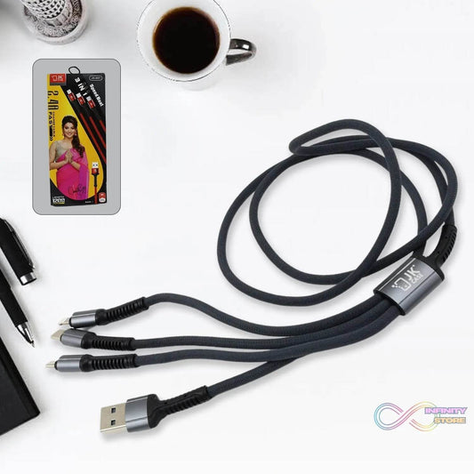 3 in 1 Multi Super Fast Charging Cable (1 Pc / 1200 MM) - infinityexculsivestore.com