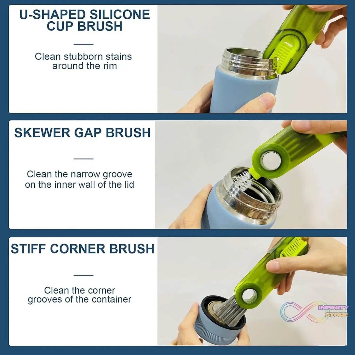 3 in 1 Multifunctional Cleaning Brush (1 Pc / Loose) - infinityexculsivestore.com