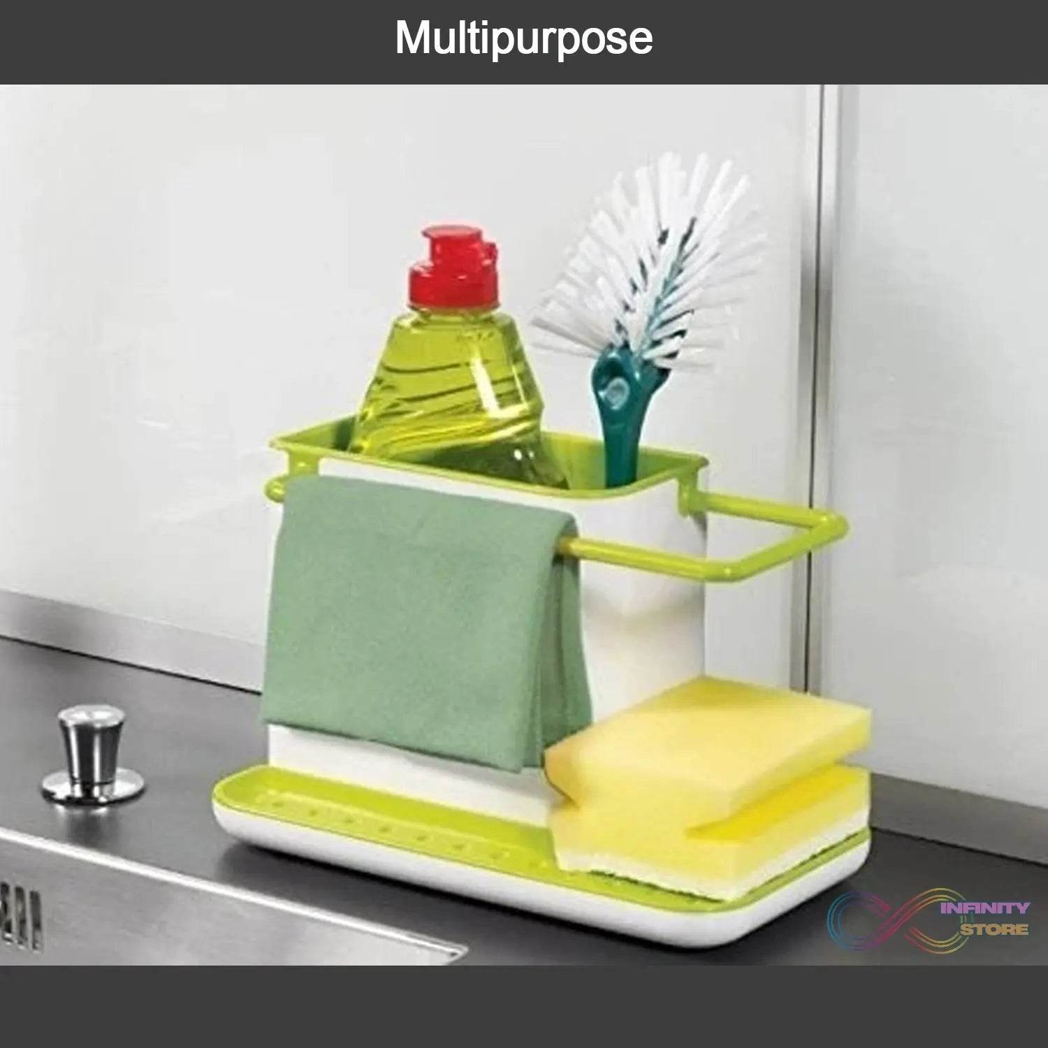 3-in-1 Plastic Sink Stand for Kitchen Use - infinityexculsivestore.com