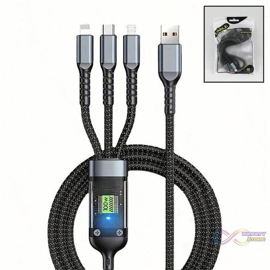 3 - in - 1 Super Fast Charging Cable 100w - infinityexculsivestore.com