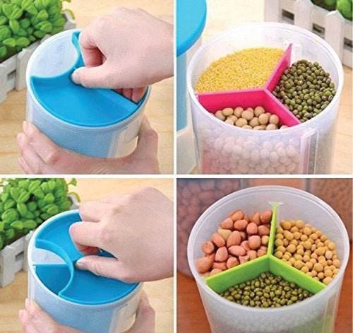 3 in 1 Transparent Air Tight Storage Dispenser Container - infinityexculsivestore.com