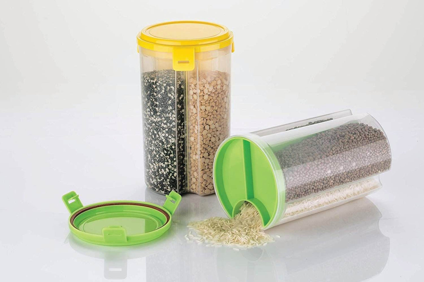 3 in 1 Transparent Air Tight Storage Dispenser Container - infinityexculsivestore.com