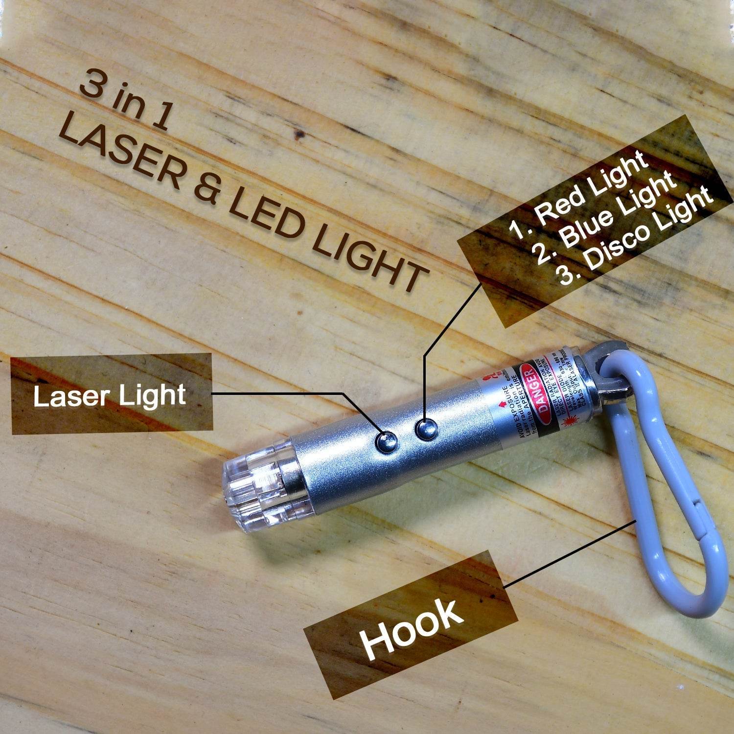 3 in1 Laser Light, LED Flashlight + Torch Keychain + Laser Pointer - infinityexculsivestore.com