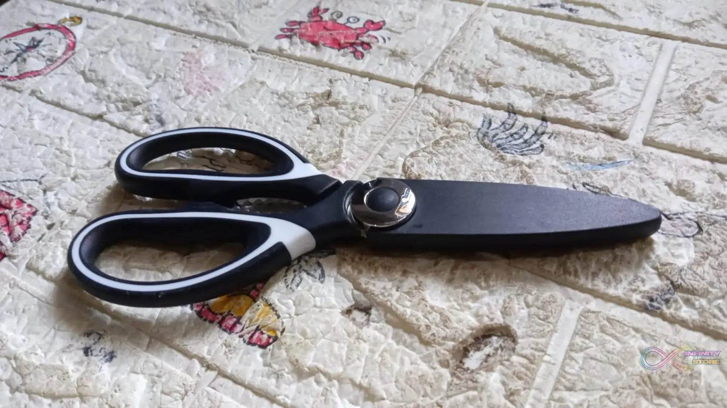 3 in1 Multi - Function Kitchen Household for Vegetables, Fruit, Cheese & Meat Slices with Bottle Opener Stainless Steel Sea Food Scissor (1 Pc ) - infinityexculsivestore.com