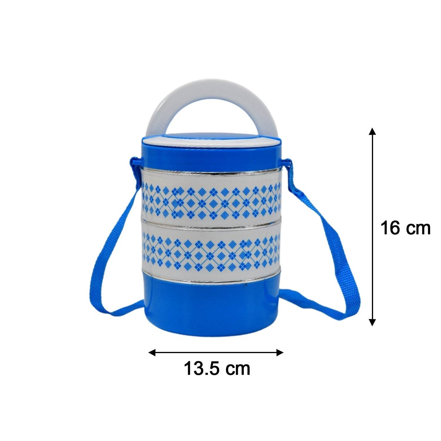 3 layer Adjustable Insulated Tiffin Set of 1, Blue 3 Containers Lunch Box - infinityexculsivestore.com