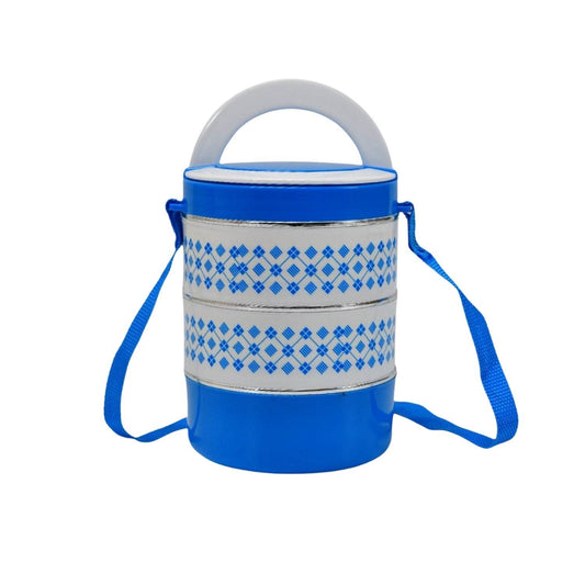 3 layer Adjustable Insulated Tiffin Set of 1, Blue 3 Containers Lunch Box - infinityexculsivestore.com