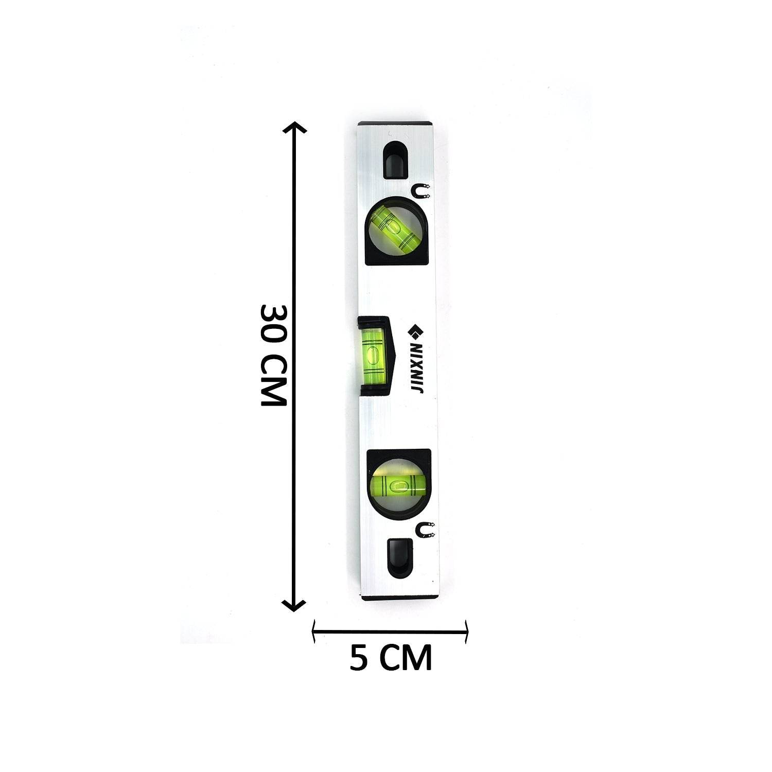 30 cm Aluminum Alloy Magnetic Torpedo Level Metric Rulers - infinityexculsivestore.com