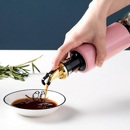 300 ML Olive Oil Dispenser Bottle Leakproof Condiment Glass Container Non- Drip Spout Soy Sauce Vinegar Cruet Bottle for Kitchen Cooking BBQ Fry for Kicthen Home (300 ML) - infinityexculsivestore.com