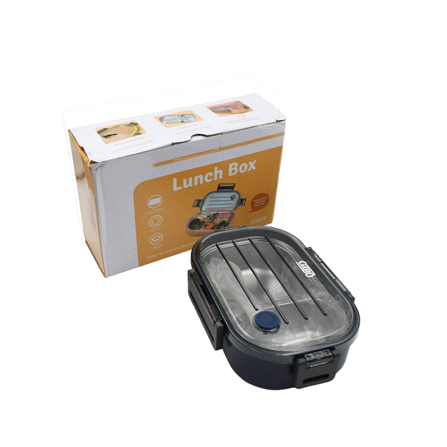 304 Stainless Steel Thermal Lunch Box Leakproof Food Storage Containers, 2-Compartment Lunch Box, Lunch Box for Boys, Girls, Kids, School & Office (500ML) - infinityexculsivestore.com
