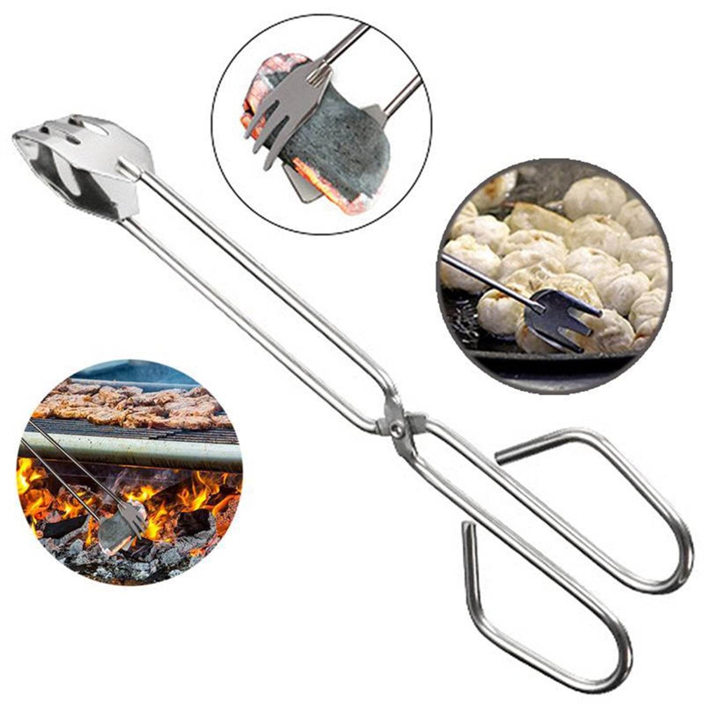 31cm MULTI FUNCTIONAL METAL BBQ CLIP TONGS CLAMP FOR GARBAGE CHARCOAL SERVING TOOLS - infinityexculsivestore.com