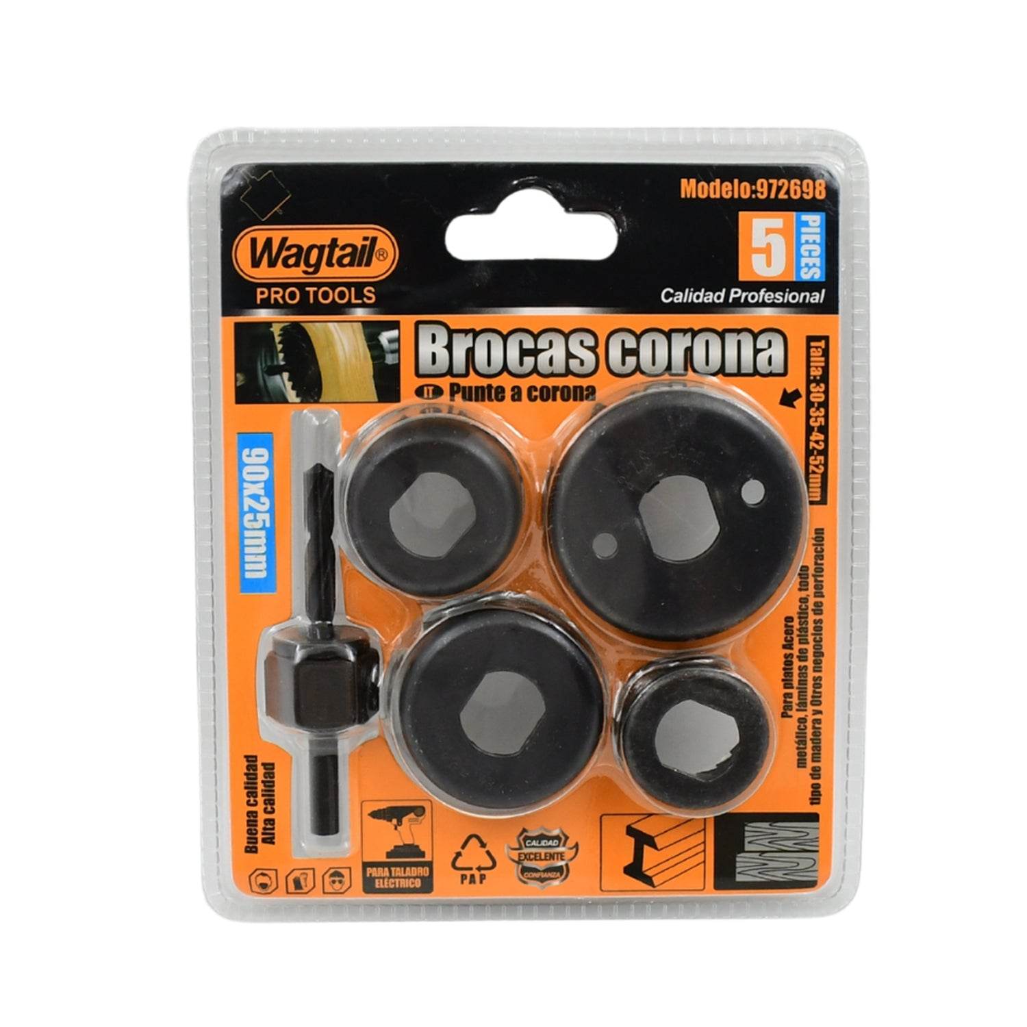 32 / 38 / 44 / 54 mm Hole Saw Cutter with Mandrel 32 - 54 mm (5 Pcs Set) - infinityexculsivestore.com