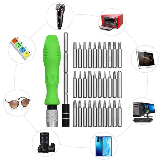 32 in 1 Mini Screwdriver Bits Set with Magnetic Flexible Extension Rod - infinityexculsivestore.com