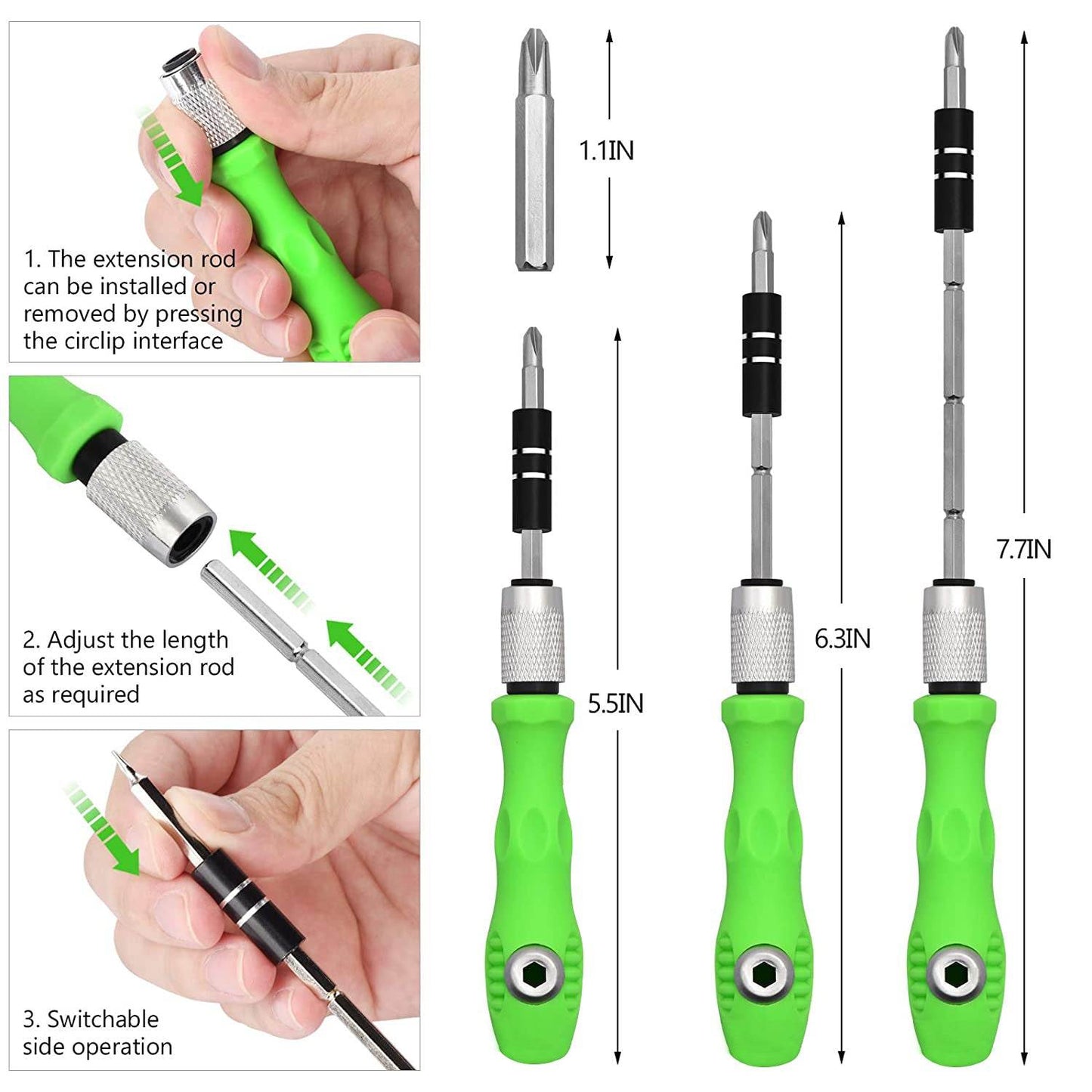 32 in 1 Mini Screwdriver Bits Set with Magnetic Flexible Extension Rod - infinityexculsivestore.com