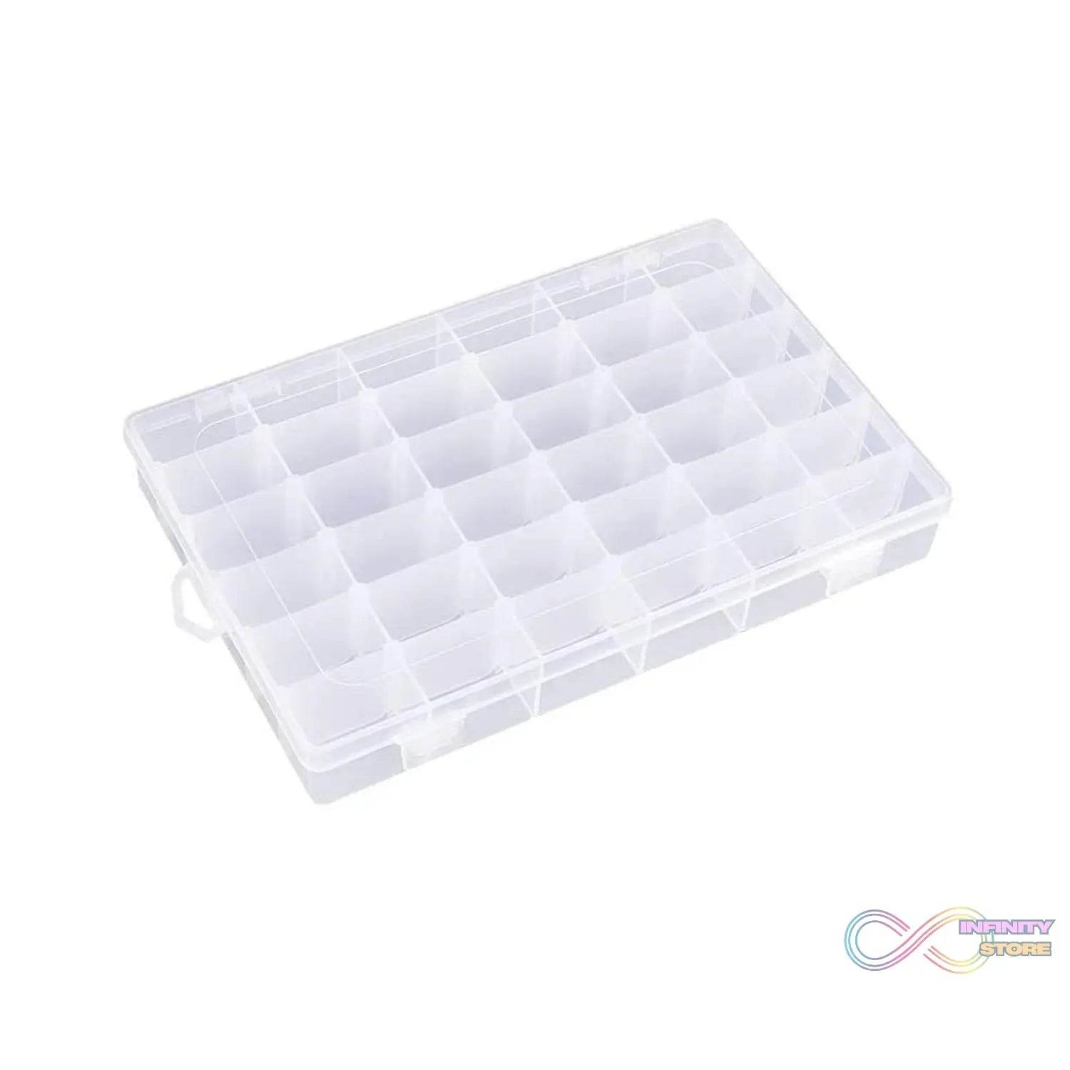 36 Grids Clear Plastic Organizer Box with Adjustable Compartment Dividers, Jewellery Storage Organizer Collection Box (1 pc ) - infinityexculsivestore.com