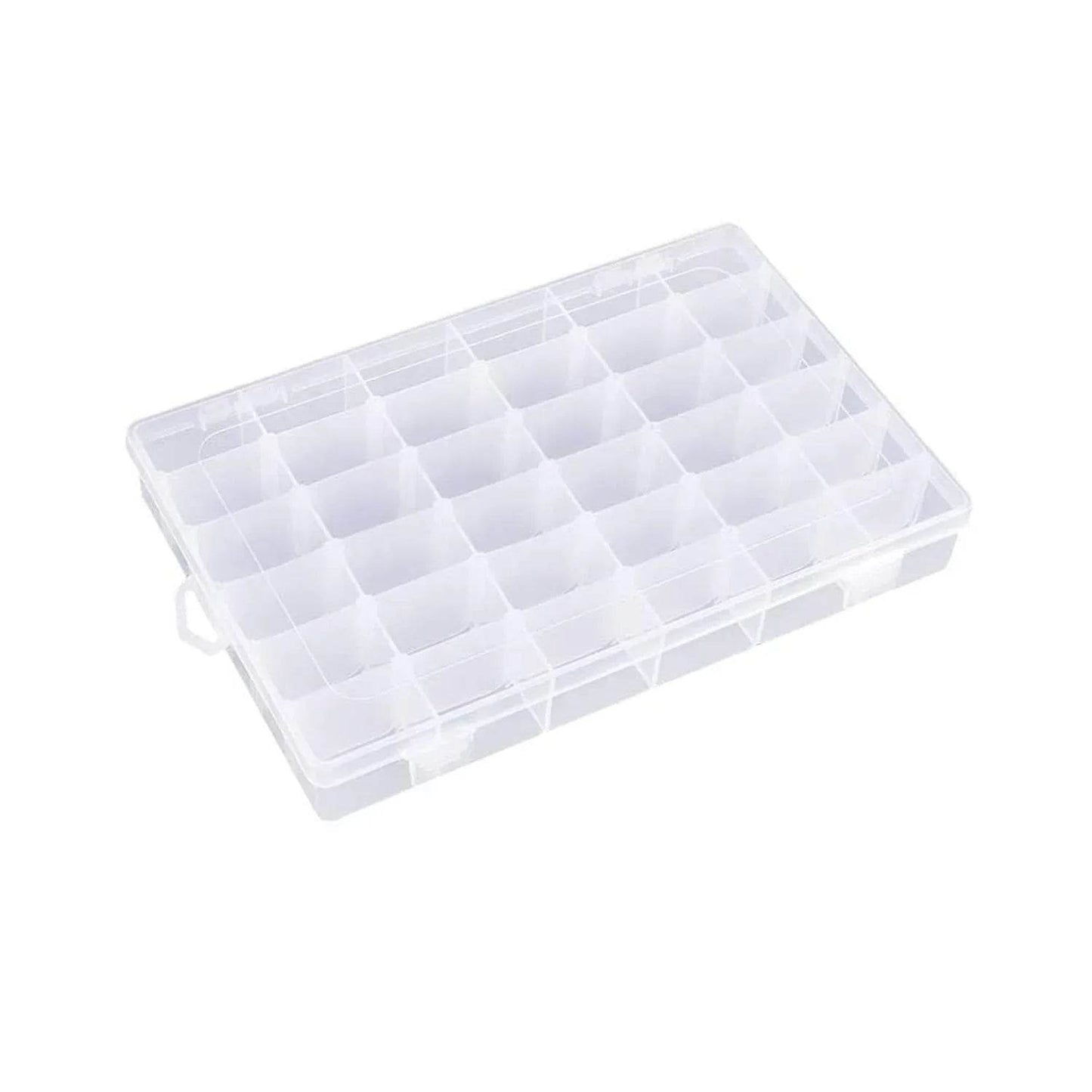 36 Grids Clear Plastic Organizer Jewelry Storage Box with Adjustable Dividers, Transparent Organizer Box (1pc) - infinityexculsivestore.com