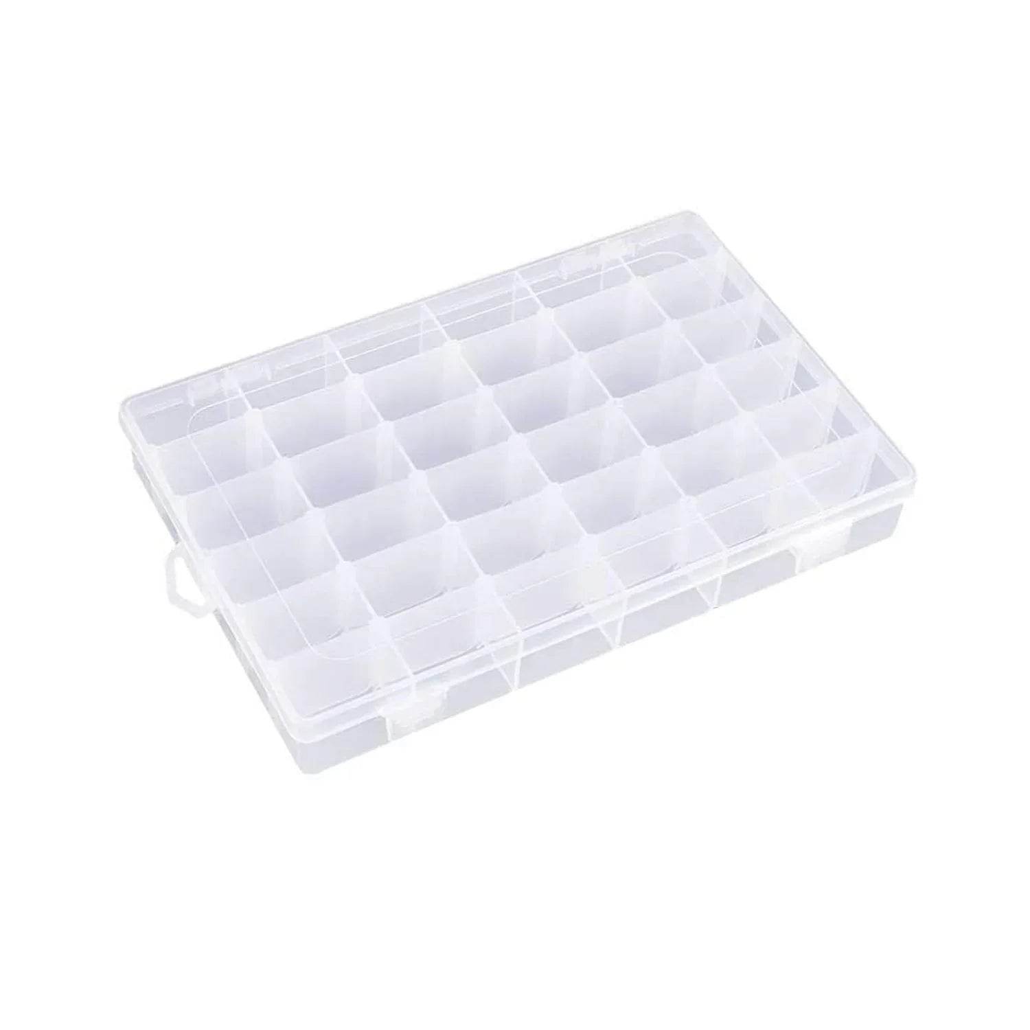 36 Grids Clear Plastic Organizer Jewelry Storage Box with Adjustable Dividers, Transparent Organizer Box (1pc) - infinityexculsivestore.com