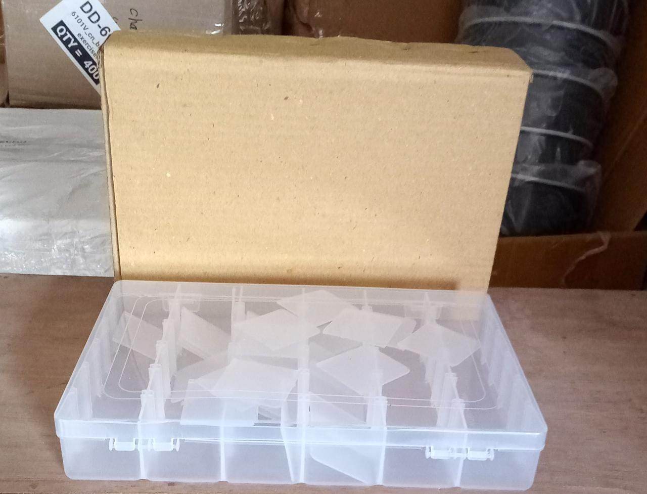 36 Grids Clear Plastic Organizer Jewelry Storage Box with Adjustable Dividers, Transparent Organizer Box (1pc) - infinityexculsivestore.com