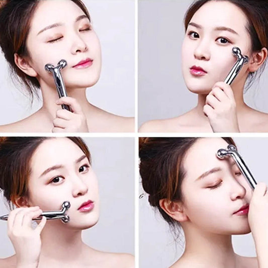 360 Degree Facial Roller, designed for face lifting and skin tightening, improves blood circulation and reduces puffiness. - infinityexculsivestore.com
