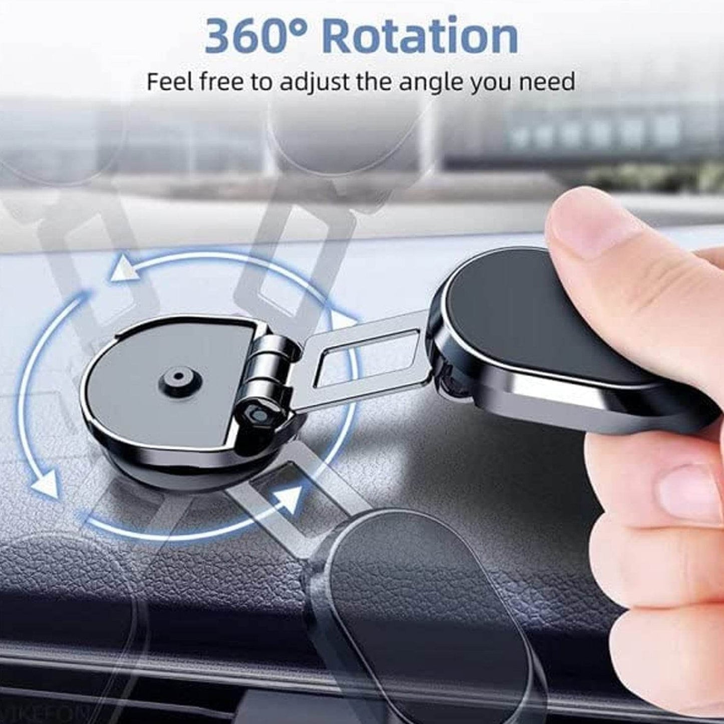 360 Degree Rotating Magnetic Car Phone Holder | Metal Folding Car Phone Holder | New Alloy Folding Magnetic Car Phone Holder (Pack of 1) - infinityexculsivestore.com