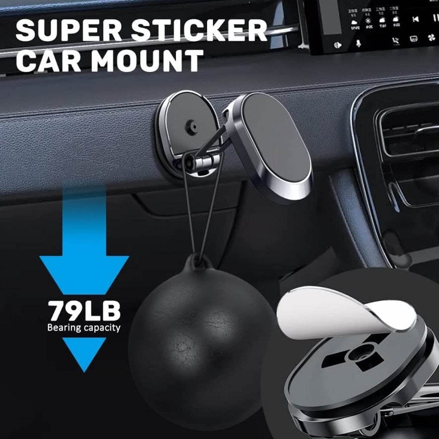 360 Degree Rotating Magnetic Car Phone Holder | Metal Folding Car Phone Holder | New Alloy Folding Magnetic Car Phone Holder (Pack of 1) - infinityexculsivestore.com