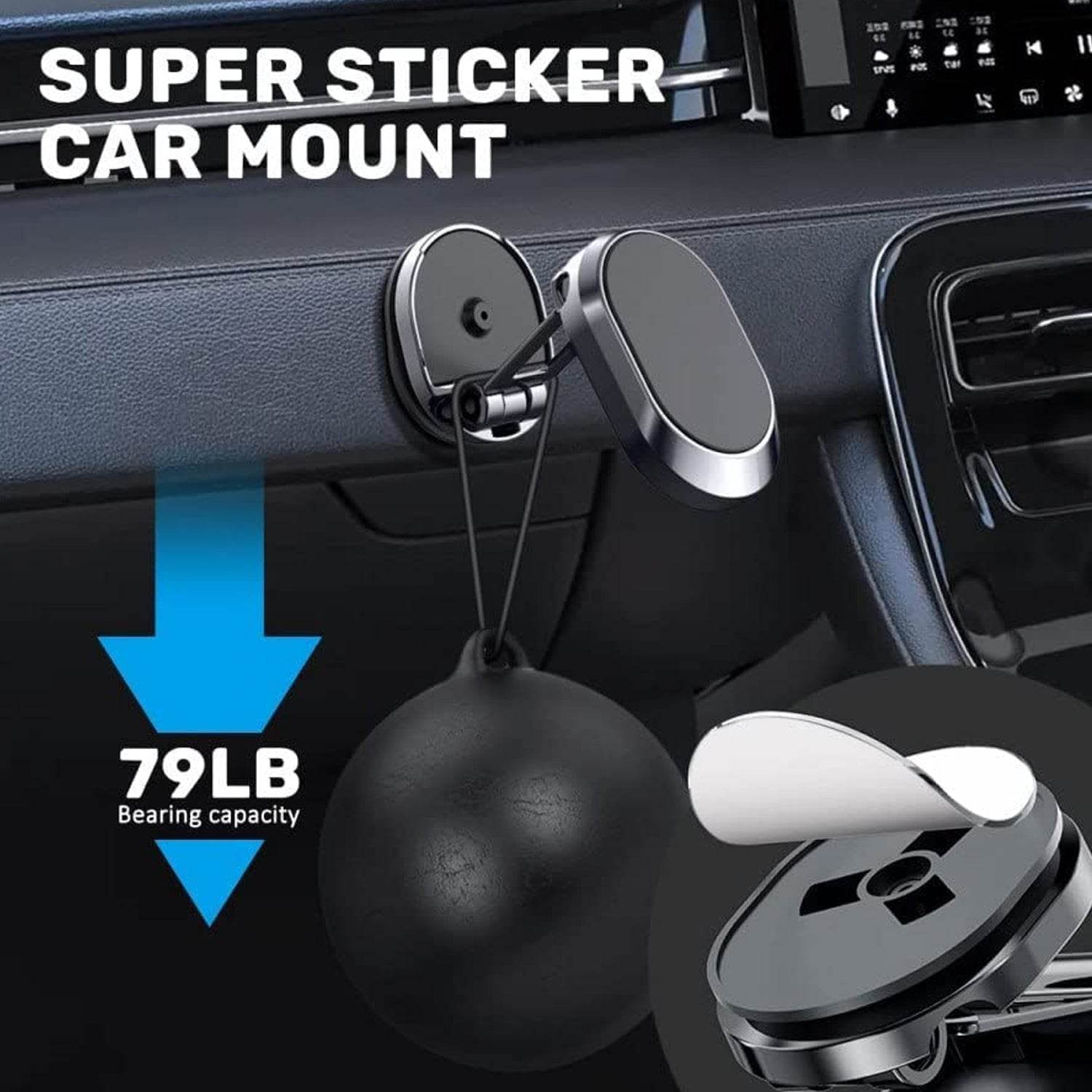 360 Degree Rotating Magnetic Car Phone Holder | Metal Folding Car Phone Holder | New Alloy Folding Magnetic Car Phone Holder (Pack of 1) - infinityexculsivestore.com