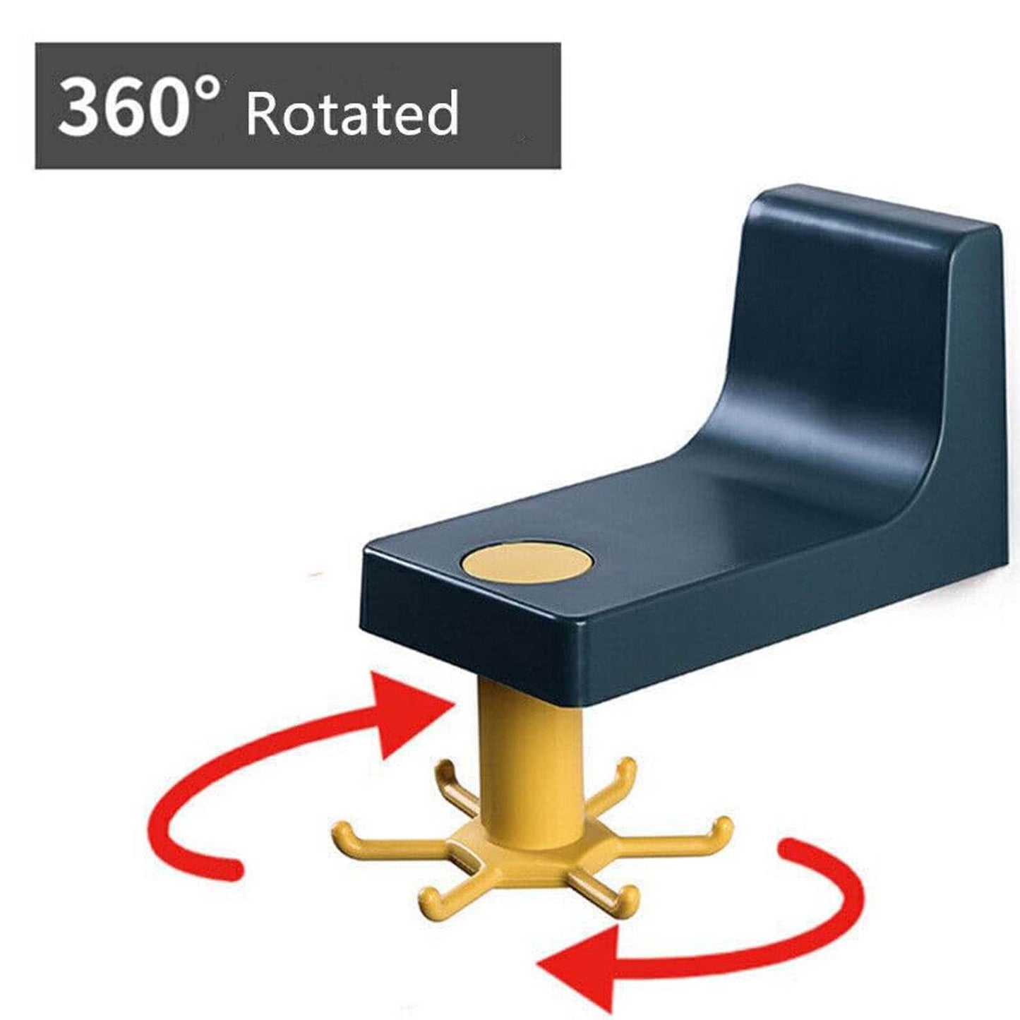 360 Degree Rotating Self Adhesive Plastic Wall Hook Hanger; Multifunctional Hanger with 6 Heavy Duty Claw Hooks - infinityexculsivestore.com