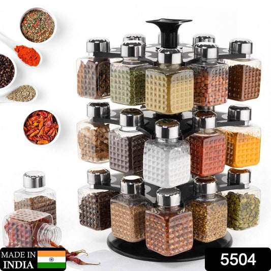 360Β° Revolving Spice Rack | 24-Piece Square Container Set | All-New Design for Condiments - infinityexculsivestore.com
