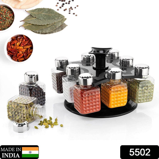 360Β° Revolving Spice Rack | 8-Piece Square Container Set | All-New Design for Condiments - infinityexculsivestore.com