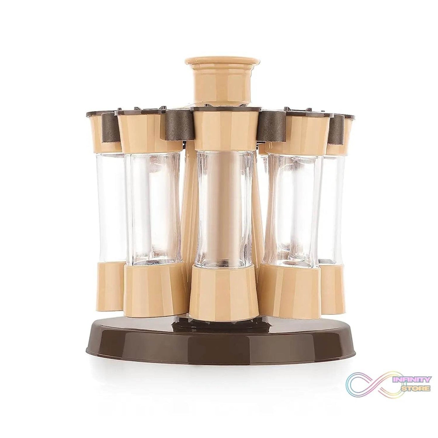 360 Revolving Spice Rack for Kitchen and Dining Table, 8 Spice jars - infinityexculsivestore.com