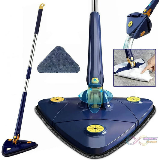 360Β° Rotatable Mop Triangle Mop with Long Handle (1 Pc / 113 Cm) - infinityexculsivestore.com