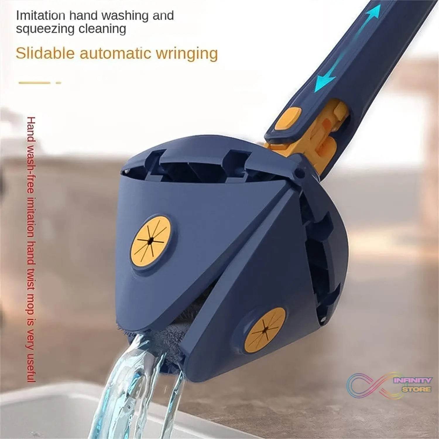 360° Rotatable Mop Triangle Mop with Long Handle (1 Pc / 113 Cm) - infinityexculsivestore.com