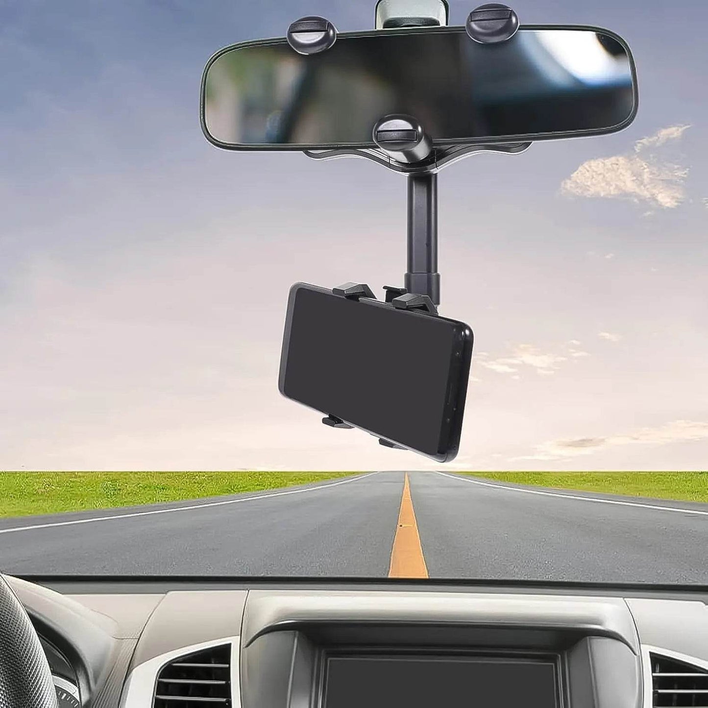 360 ° Rotating Car Rear View Mirror Phone Holder (1 Pc) - infinityexculsivestore.com