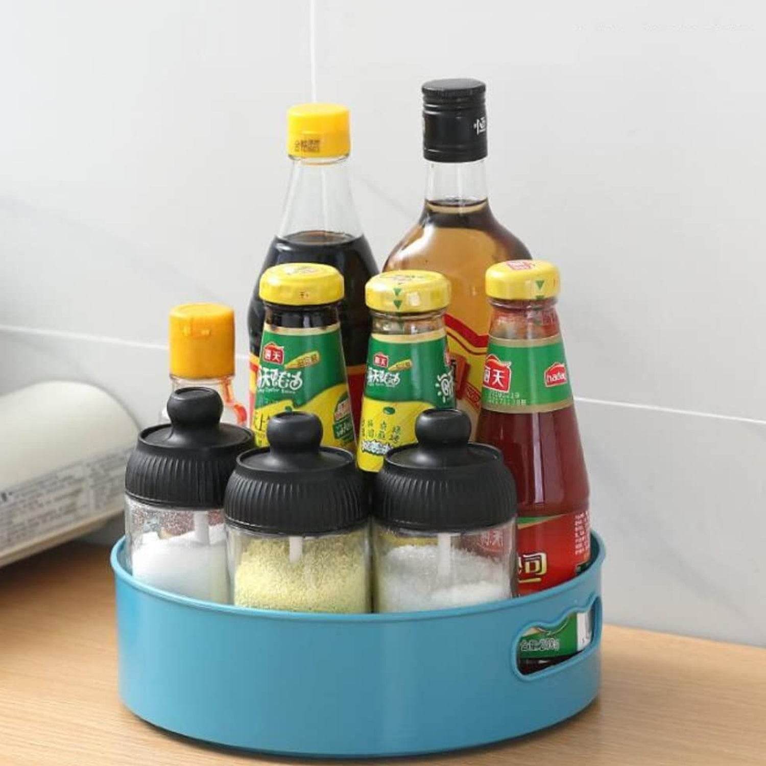 360° Rotating Kitchen Organizer Trolley for Storage - Turntable Tray with Brown Box - infinityexculsivestore.com