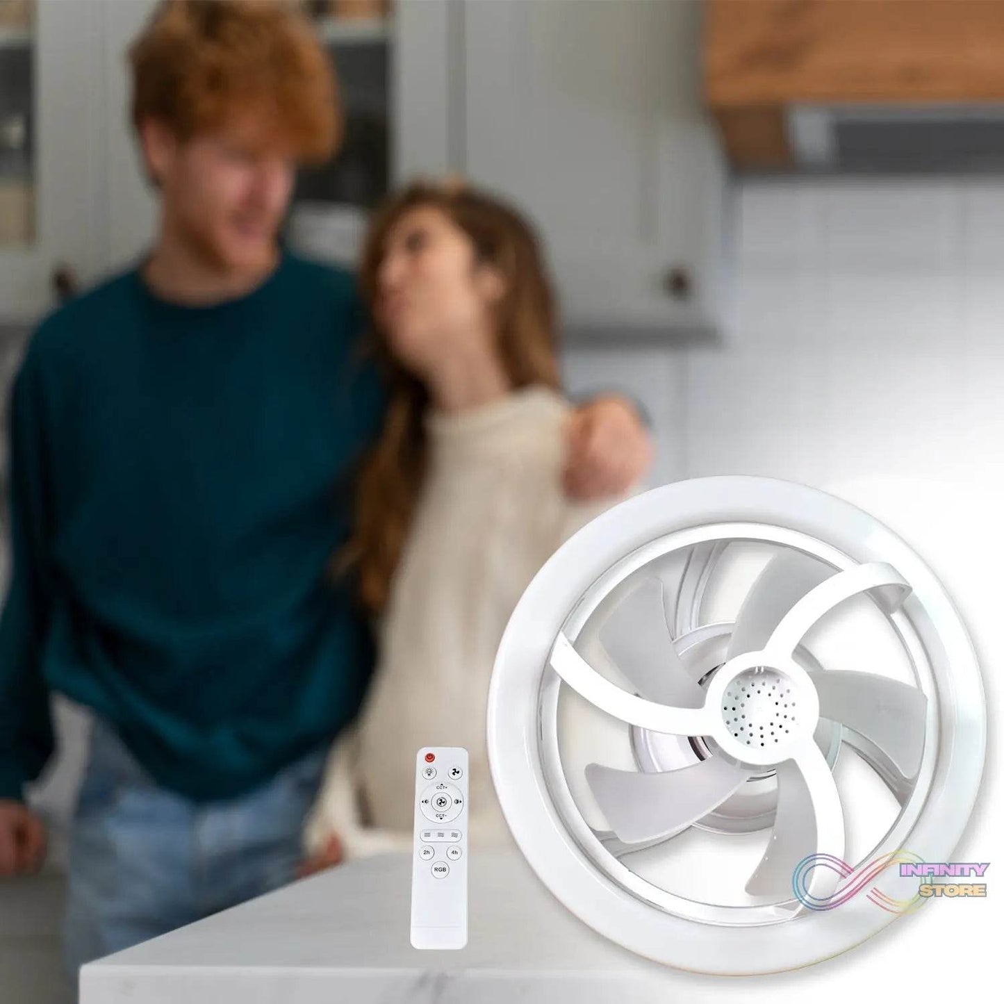 360° Rotation Ceiling Fan Light Smart Fan with Remote Control (1 Pc) - infinityexculsivestore.com