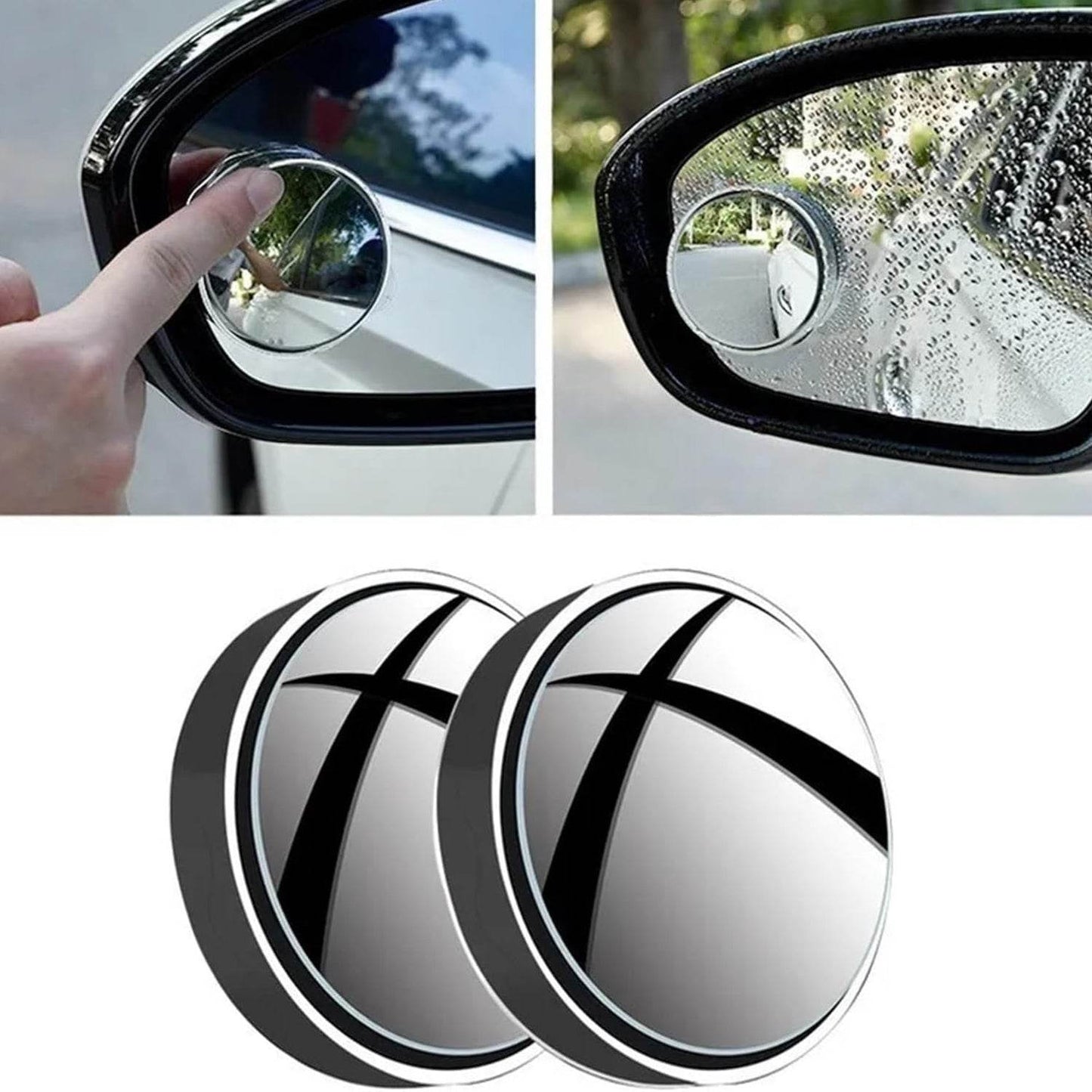 360DEGREE BLIND SPOT ROUND WIDE ANGLE ADJUSTABLE CONVEX REAR VIEW MIRROR - PACK OF 2 - infinityexculsivestore.com