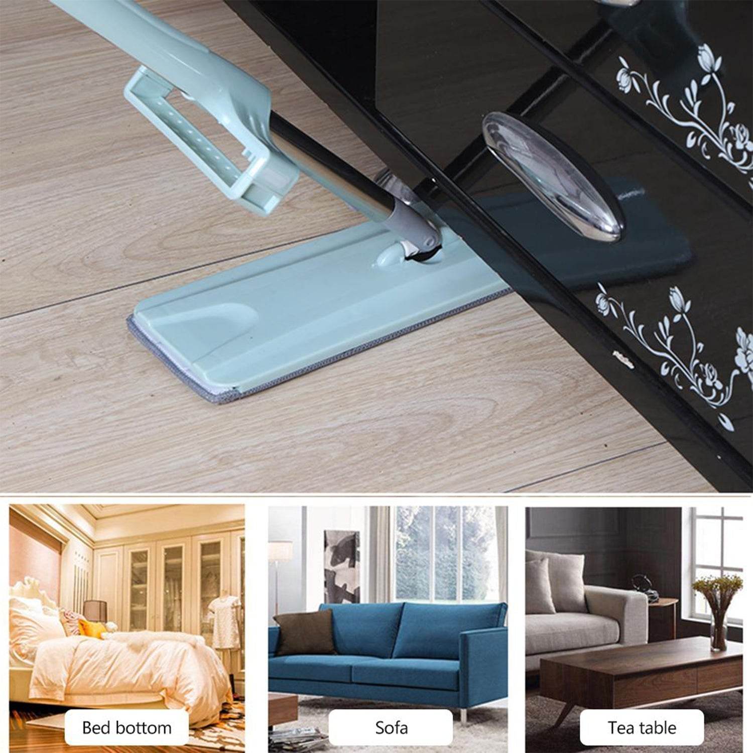 360Degree Rotation Flat Mop Floor Cleaning Microfiber Squeeze Mop Floor Clean. - infinityexculsivestore.com