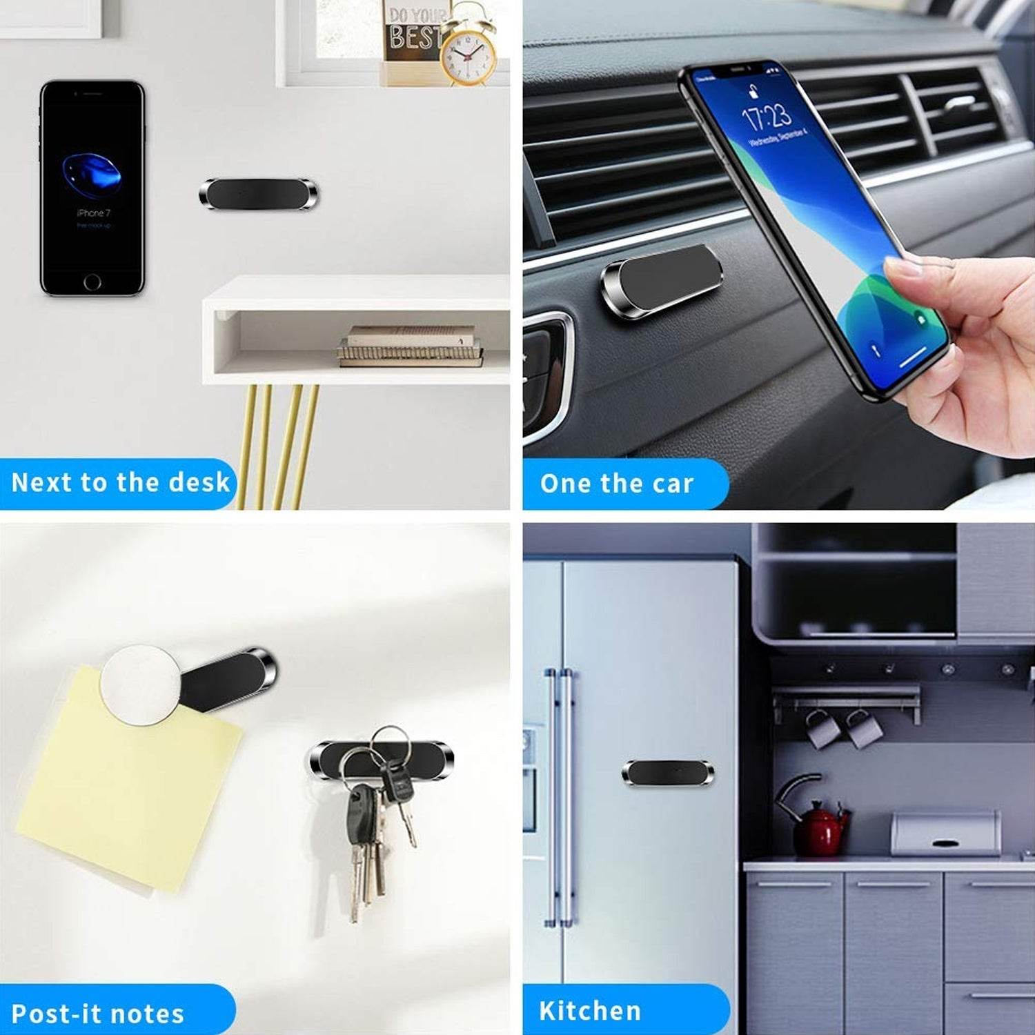 360d Rotation Magnetic Mobile Holder for Car Dashboard Stand Strongest Magnets Phone Metal Bracket Car, Bike, Scooter, Desk, Office, Home Universal (1 Pc) - infinityexculsivestore.com