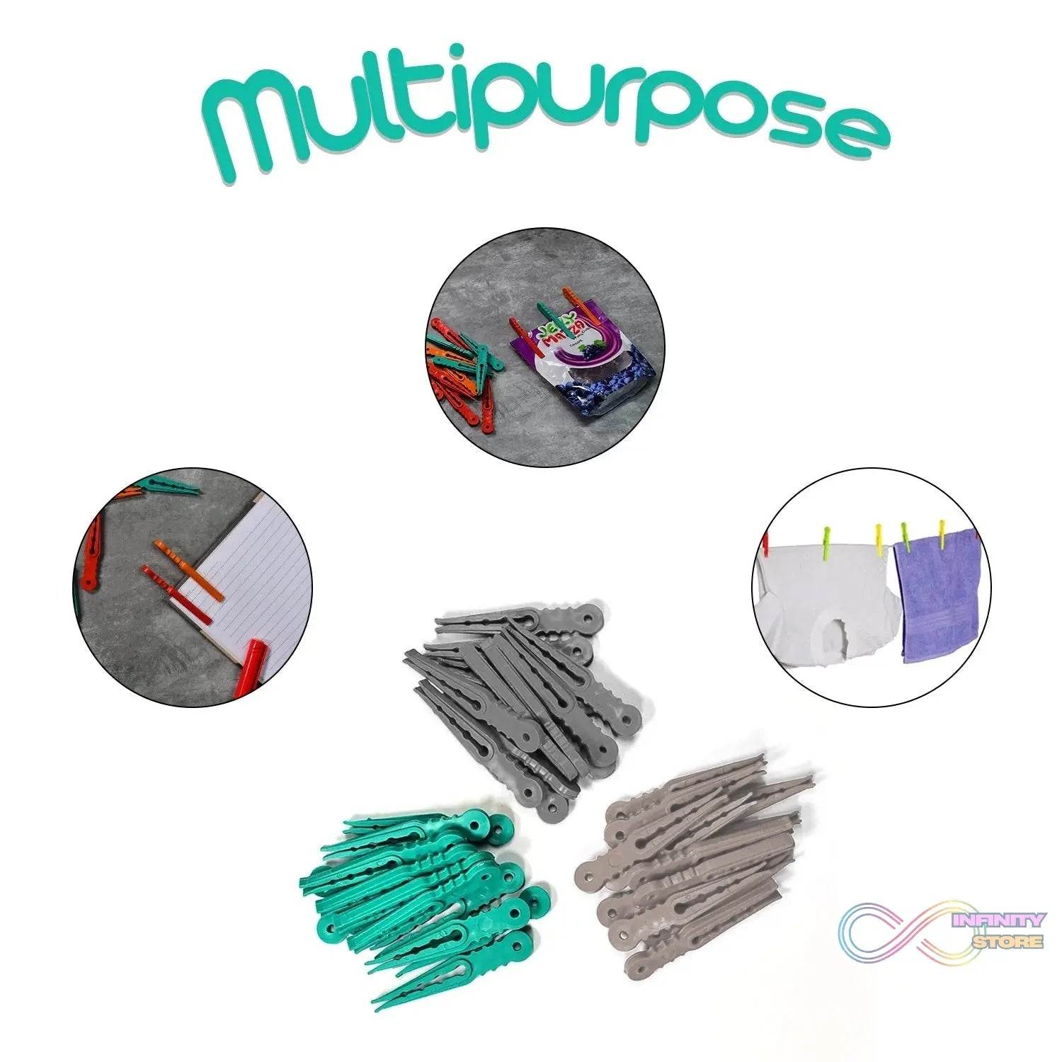 36Pcs MULTIPURPOSE PLASTIC CLOTH HANGING PEGS / CLIPS - 36 PCS - infinityexculsivestore.com