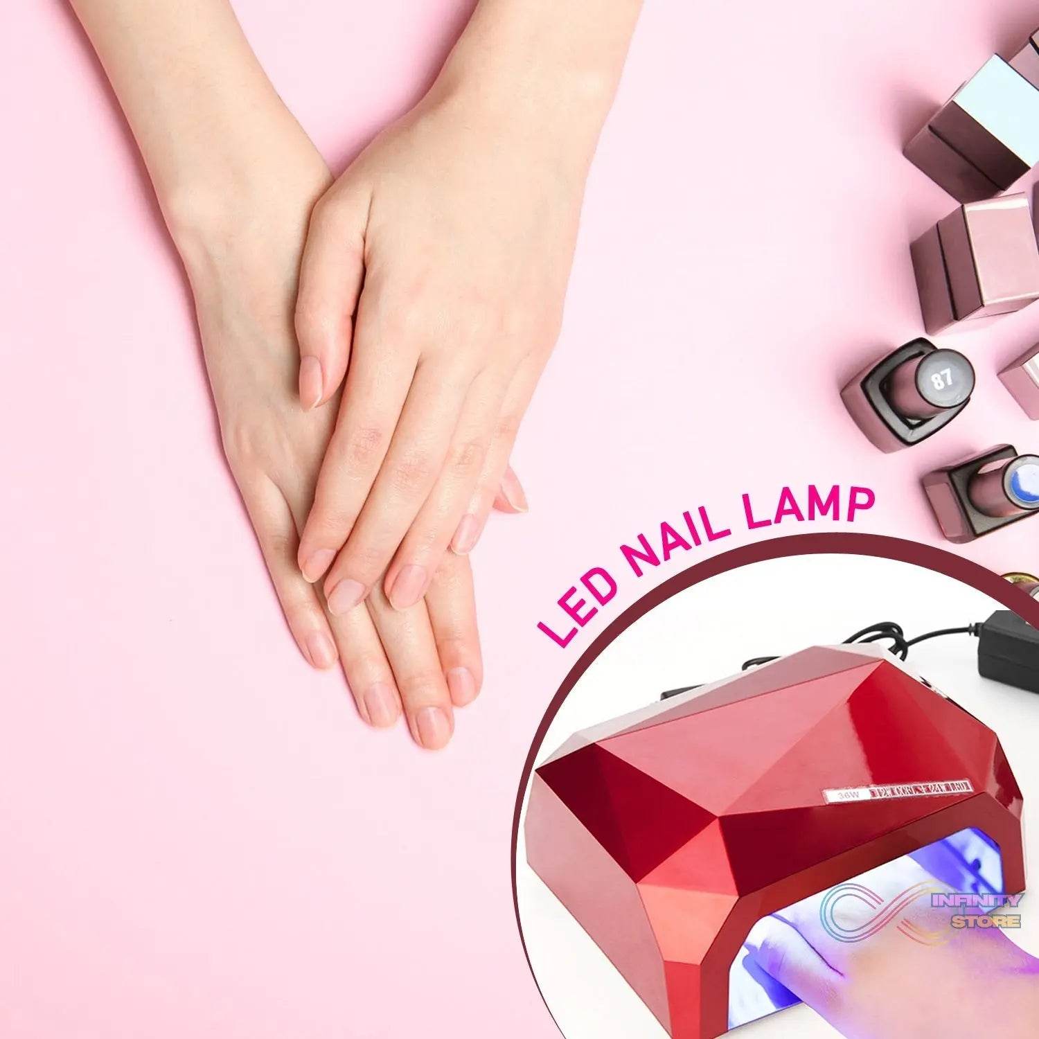 36W LED Nail Dryer, Curing Nail Polish UV Gel Diamond Shaped Nail Dryers (1 Pc) - infinityexculsivestore.com