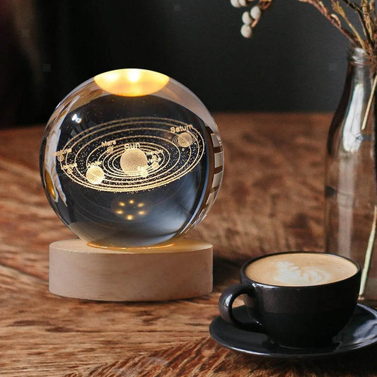 3D Astronomy Night Lamp Crystal Ball lamps With Base (1 Pc) - infinityexculsivestore.com