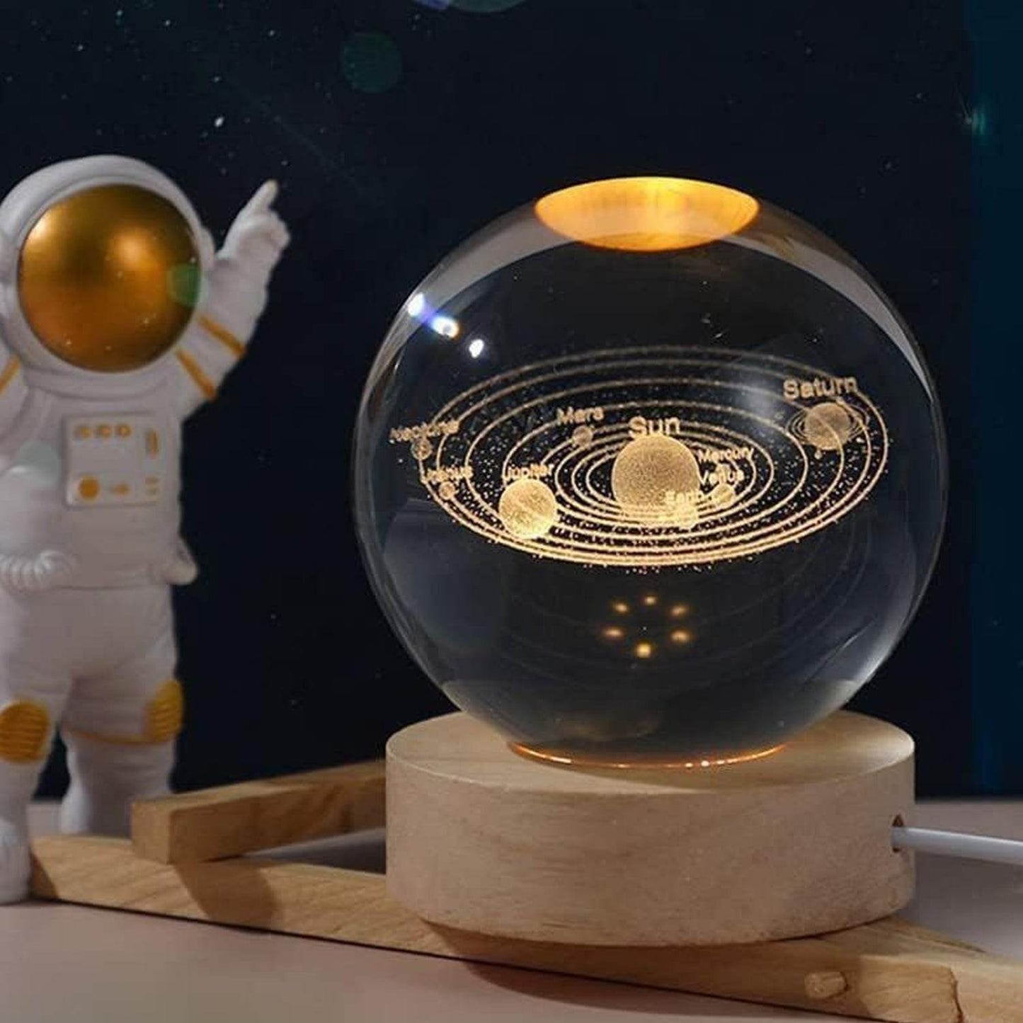 3D Astronomy Night Lamp Crystal Ball lamps With Base (1 Pc) - infinityexculsivestore.com