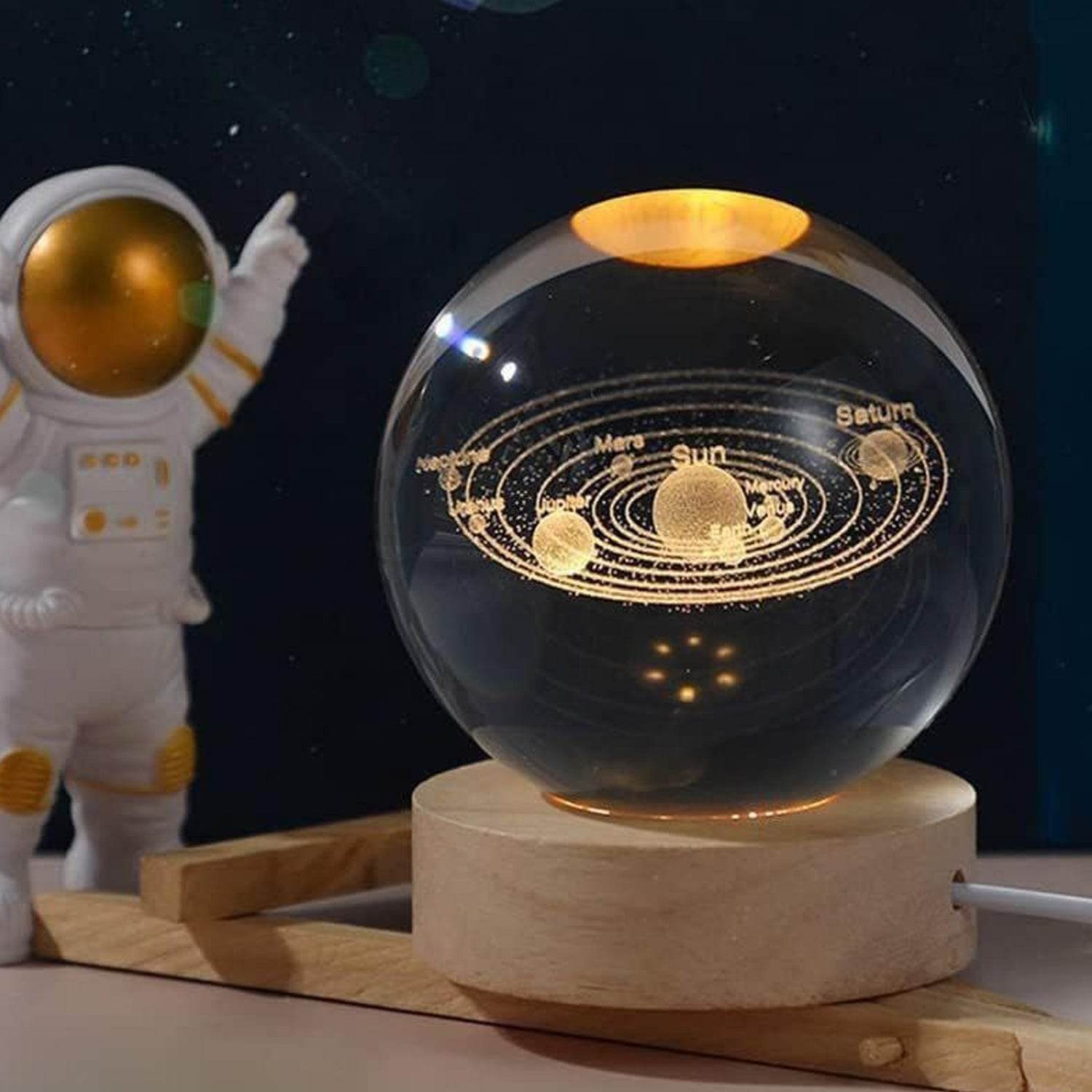 3D Astronomy Night Lamp Crystal Ball lamps With Base (1 Pc) - infinityexculsivestore.com