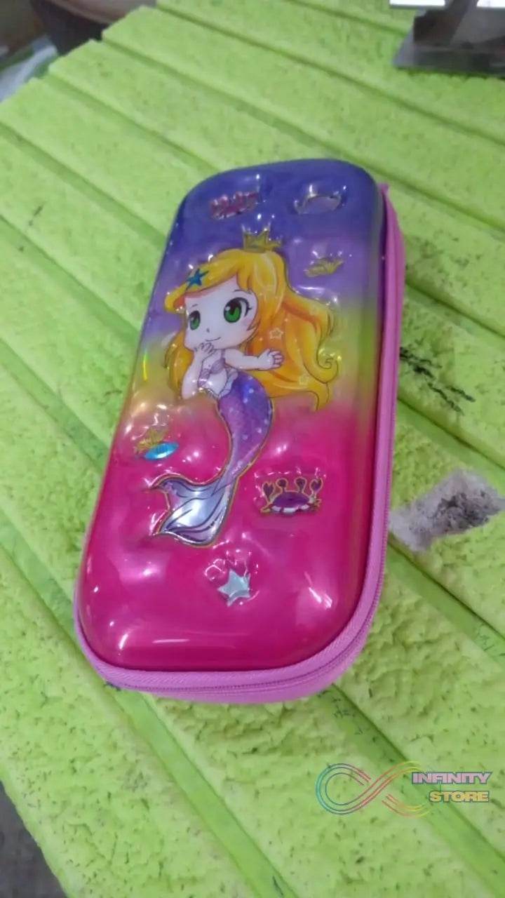 3D Cartoon Zipper Compass Box, Pencil Box (1 Pc) - infinityexculsivestore.com